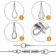 thumbnail image 3 of Cable guía resistente para luces de cadena para exteriores, uso multipropósito con cable de acero inoxidable fácil de instalar, resistente a la corrosión y al óxido, ideal para patios, decoraciones, 3 of 5
