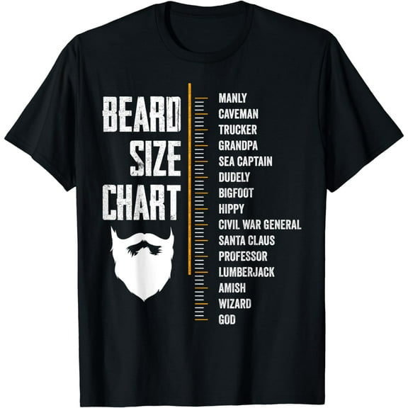 Beard Measurement Chart Beard Length Funny Growth Chart T-Shirt