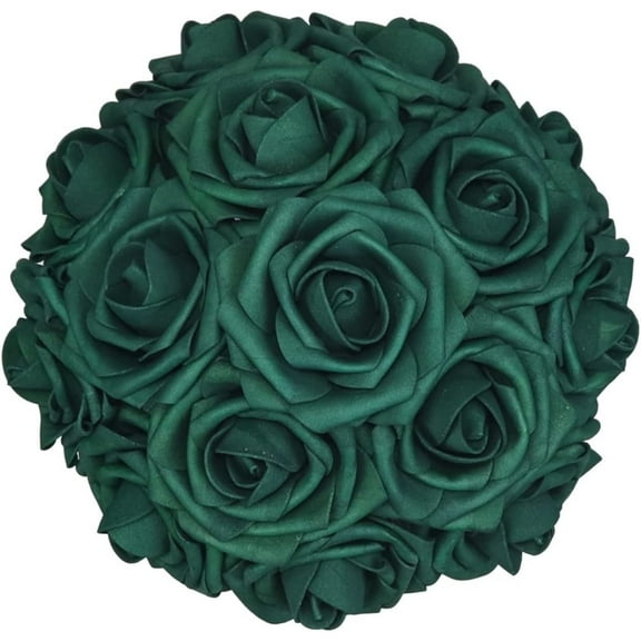 25pcs Artificial Flowers Real Touch Artificial Foam Roses Decoration DIY for Wedding Bridesmaid Bridal Bouquet Centerpieces Party (25pcs, Army Green)