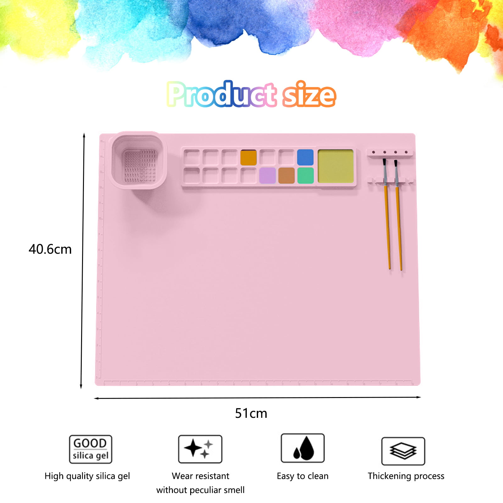 2023 Silicone Mats for Crafts - Silicone Craft Mat, Art Silicone mat Kids,  Silicone Painting mats for Kids, Silicone Art mat with Cup for Kids