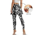 thumbnail image 3 of SCRAWLGOD Comfortable Gym Yoga Skirt with Leggings for Women Machine Washable Soft Tennis Golf Skirted Leggings Comfy Stretchy Running Clothing, Camouflage Black White Golf Clubs Ball, XS, 3 of 7