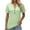 Green, variant on MIXUE Womens Summer Tops Summer Solid Color Fashion Casual Button V Neck Short Sleeve Pullover Tee Shirts Activewear,Green,XXL