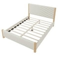 thumbnail image 6 of Modern Mid-Century Queen Upholstered Platform Bed Frame with Tufted Headboard and Solid Wood Legs, Gray, 6 of 8