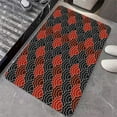 thumbnail image 4 of Diatomaceous Earth Bath Mat,Abstract red Japanese Wave Non-Slip Volume Super Absorbent Fast Drying Eco-Friendly Easy to Clean for Bathroom Kitchen Door mat 16×24Inch (40 * 60cm), 4 of 6