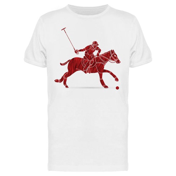 Red Polo Horse  T-Shirt Men -Image by Shutterstock, Male 3X-Large
