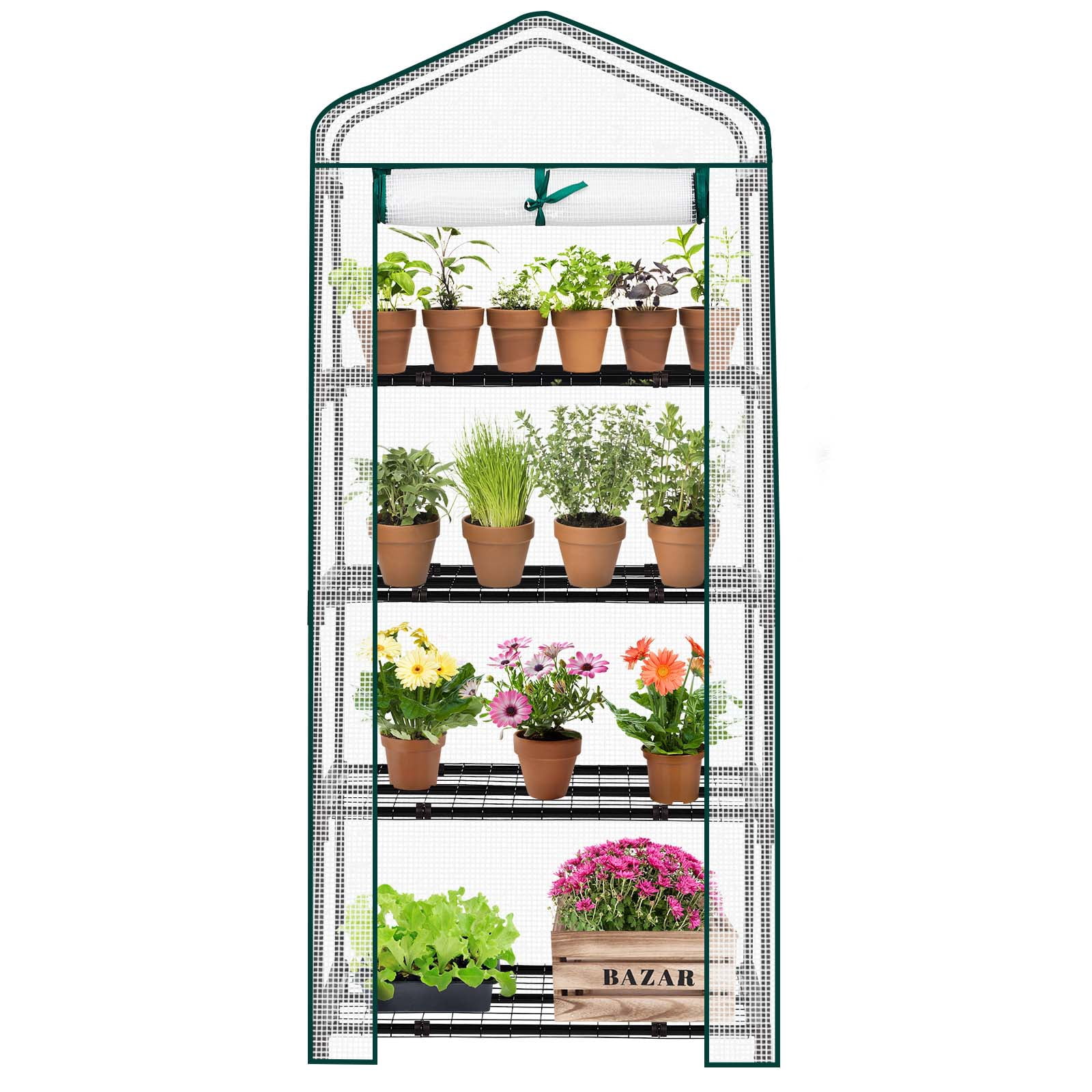ZENY Portable 3 Tier 6 Shelves Mini Walk-in Home Garden Greenhouse