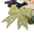 thumbnail image 4 of Adornos navideños 11CM Lazo de color dorado en polvo Corona de árbol de Navidad Colgante pequeño de ratán Accesorios para ventanas de hoteles y centros comerciales, 4 of 5