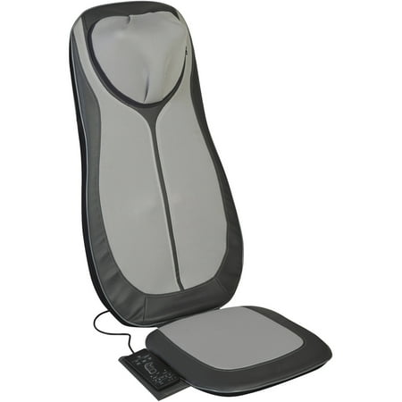 Relaxzen 60-2970 Full Back and Neck Shiatsu and Rolling Massage Cushion, Gray and Black