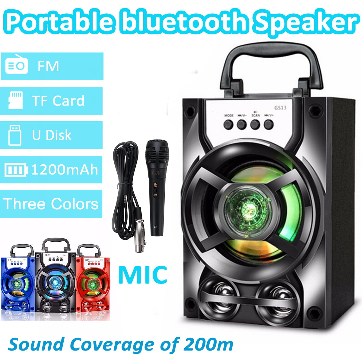 Portable Mini Retro Bluetooth Redner Built In Mic And Aux Support Memory Card 