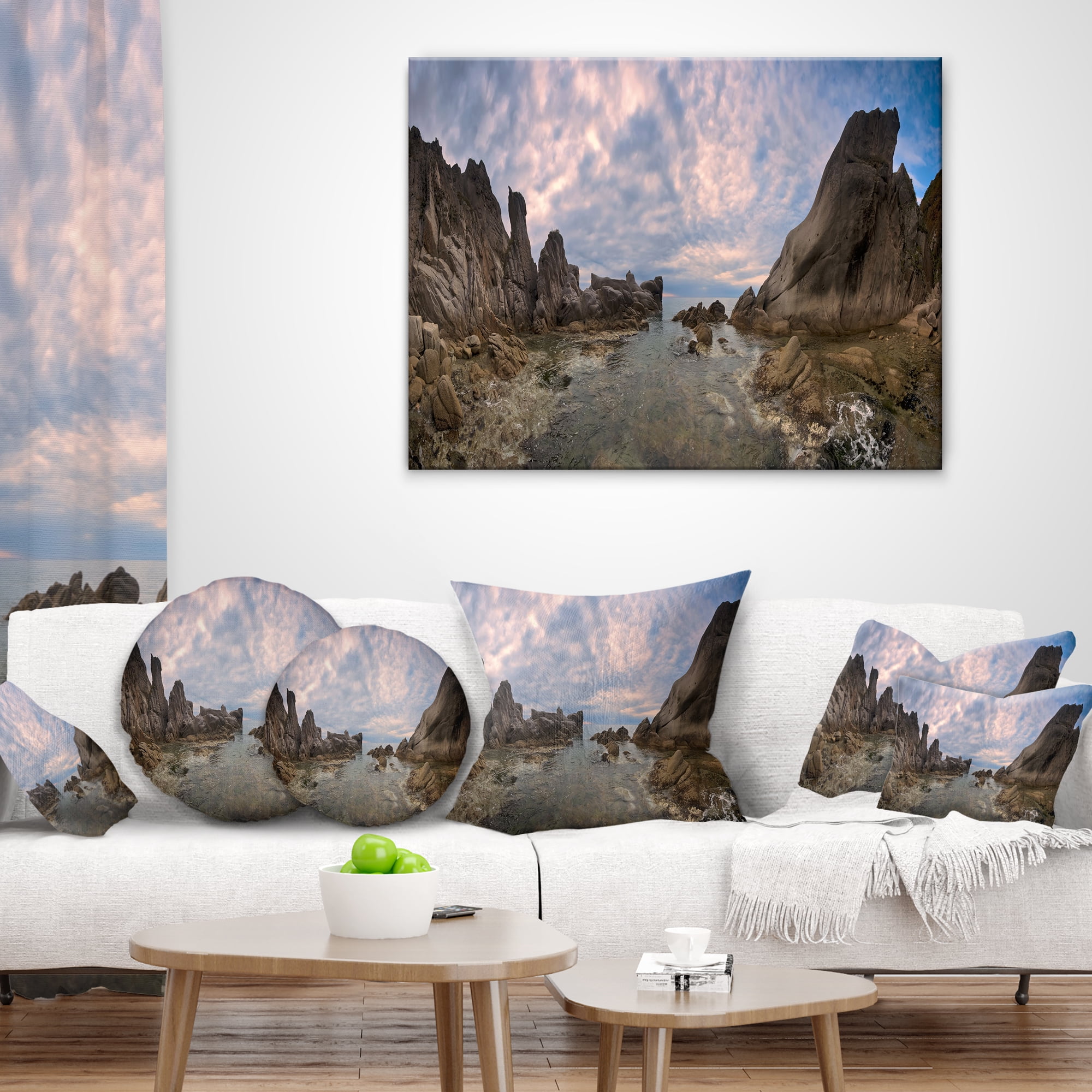 Designart 12" x 20" Brown Polyester Throw Pillow