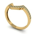 thumbnail image 2 of 0.25 ct Brilliant Round Cut Simulated Blue Sapphire 14k Yellow Gold Stackable Band SZ 5.75, 2 of 6