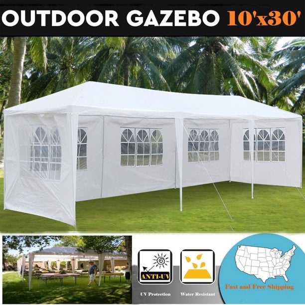 Outdoor Gazebo Tent With Walls,10'x30' Outdoor Gazebo Canopy Wedding