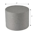 thumbnail image 4 of Better Homes & Gardens 20" Round Outdoor Pouf Ottoman, 1-Piece, Grey, 4 of 7