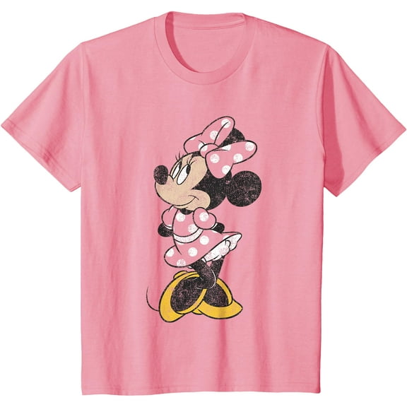 Minnie Mouse Cute Distressed DTG Print Unisex T-Shirt