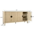 thumbnail image 2 of VineSparkle Bohemian Sideboard with Solid Wood Legs ,Buffet Cabinet with Painted Door Panel- Accent Cabinet for Dining Room, Living Room, or Hallway,Natural, 2 of 11