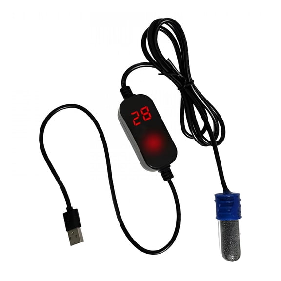HIBIBUD Submersible Aquarium Heater, Mini Fish Tank Heater with Built-In External Temperature Controller, Led Display, Used for 1 Gallons Below 15W