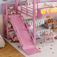thumbnail image 4 of Bellemave Full Size Loft Bed with Slide and Staircase, Metal Loft Beds with USB Port and LED Light, House Bed Frame with Storage and Play Space (Full,Black), 4 of 9