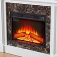 thumbnail image 3 of 46" Electric Fireplace with Mantel, Freestanding TV Stand with 23" Fireplace Insert, 1400W Electric Fireplace Heater with Remote Control, Adjustable Flame, Living Room/Apartment (46" W - White), 3 of 9