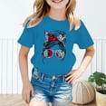 thumbnail image 2 of FhsagQ T Shirts for Girls 6-7 Kid Girls Cute Graphic Round Neck Short Sleeve Tee Summer Casual T Shirt Tops Girls Shirts Size 8 Set Girls T Shirts Size 14-16 Plus Cotton Navy 9-10 Years, 2 of 5