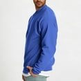 thumbnail image 3 of Iugvhana Mens Round Neck Sweatshirts Casual Solid Color Regular Fit Long Sleeve Pullover Fleece Sweatshirt Top Blue S, 3 of 8