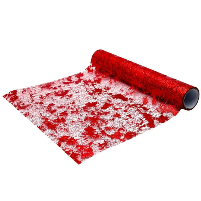 de mesa, decoración de mantel, cinta de embalaje, mantel de otoño, de mesa para aniversario, café, compromiso de Acción de Gracias Rojo 28x450cm