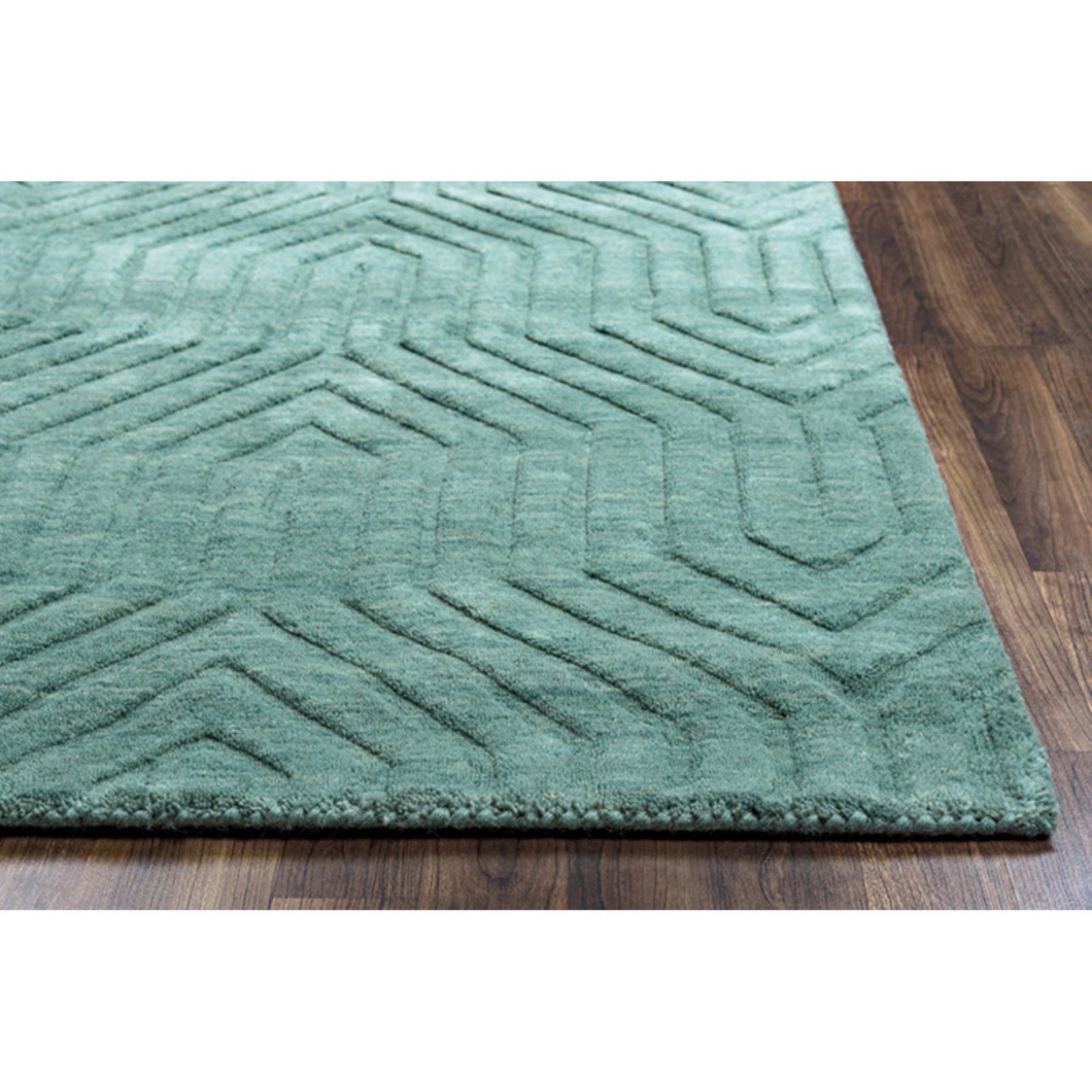 Technique 8' x 10' Solid Blue/Dark Teal Hand Loomed Area Rug - image 2 of 4