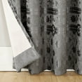 thumbnail image 2 of Sun Zero Elidah Velvet Texture Medallion Blackout Grommet Curtain Panel, 50"x95", Gray, 2 of 7