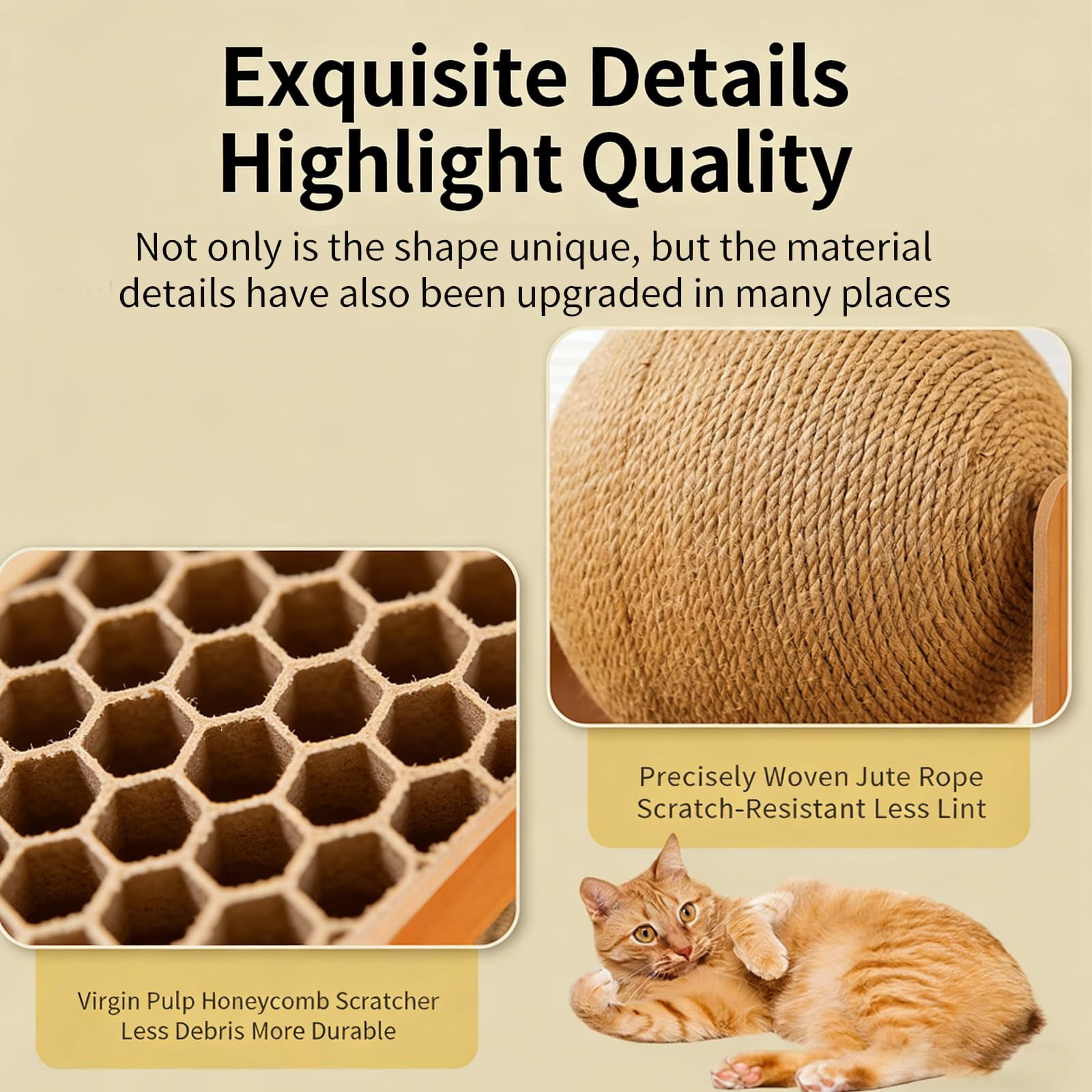 Cat Scratching Ball on Stand, Interactive 360° Rotating Sisal Ball Cat Scratcher with Arch Toy & Stable Base, Indoor Cat Scratching Post for Play, Claw Care & Furniture Protection