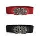 thumbnail image 1 of Cinturones Elásticos de cintura Ancha Allegra K con hebilla de Metal Negro y Rojo One size, 1 of 7