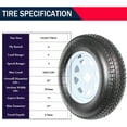 thumbnail image 2 of COZONY 2 Pack Trailer Tire, Premium ST205/75D15 6PR Trailer Tires with 15" Rim, Load Range C, Rubber, 2 of 7