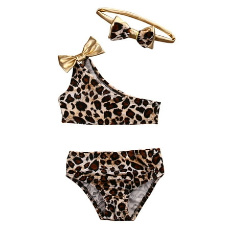 

Ma&Baby Toddler Kids Baby Girl Leopard Bikini Bowknot Set Swimwear Swimsuit Bathing Suit