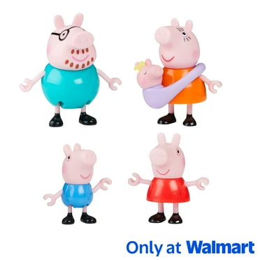 Peppa Pig Peppa's Family of Five with Baby Evie in Carrier, Poseable Figures Hold Hands, Preschool Toys for Ages 3 