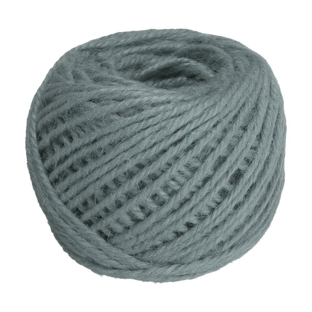 Uxcell Cuerda de Yute Natural de 50 Metros, Cuerda de Yute de 3 mm para Manualidades, Envoltura de Regalos, Decoración, Empaque, Jardinería, Soporte para Plantas, Gris