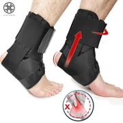 Luxtrada Ankle Brace Support Plantar Fasciitis Lace Up Stabilizer Sprain Wrap Pain Relief Adjustable Wrap - Fits Either Left and Right Foot (Size S)
