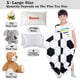 Lukeight Stuffed Animal Storage Bean Bag Chair for Kids, Zipper Storage Bean Bag for Organizing Stuffed Animals, Soccer Bean Bag Chair Cover, (No Beans) X-Large - image 7 of 7