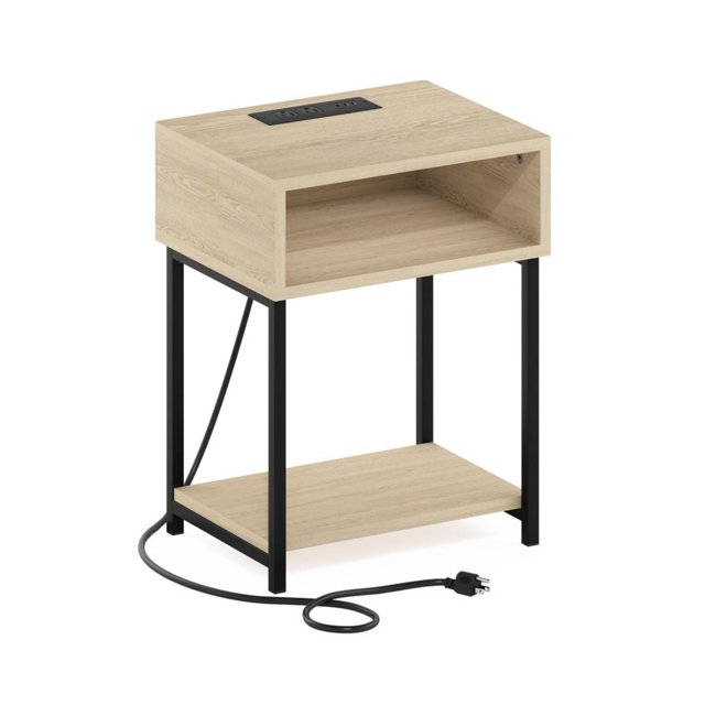 Moretti Table d'Appoint de Rangement Ouvert avec Port de Charge USB et Type-C