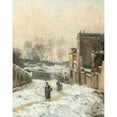 thumbnail image 2 of Stanislas Lépine 15x18 Gold Ornate Wood Frame and Double Matted Museum Art Print Titled - Figures in the Snow, La Rue Cortot, Montmartre, 2 of 4