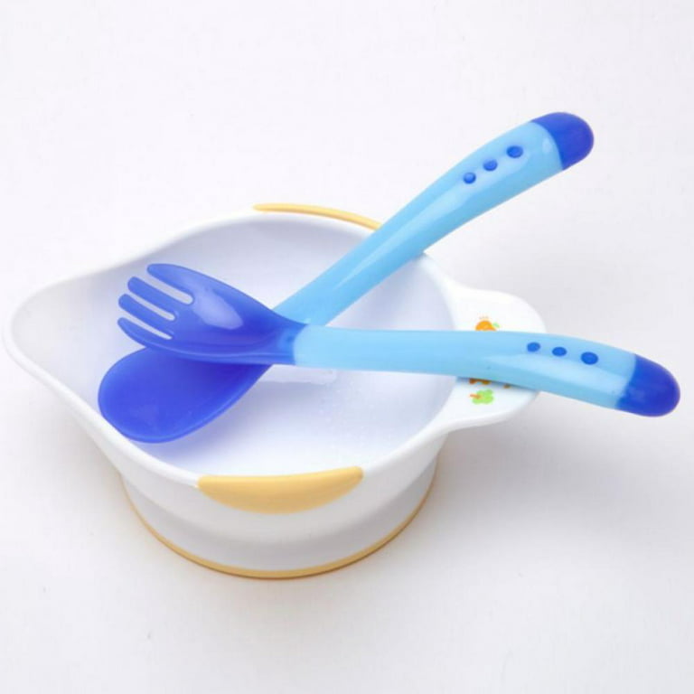 Baby Spoons Self Feeding Set Silicone Soft-Tip Heat Sensitive Infant Spoons  for First Stage Baby