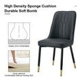 thumbnail image 4 of Noble House 35" Modern Dining Chairs, Thick Padded PU Leather Seat & Back Side Chairs, Metal Legs, Black, Set of 4, 4 of 9