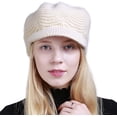 thumbnail image 4 of Minzimin Womens Winter Warm Slouchy Cable Knit Beanie Skull Hat with Visor, 4 of 7