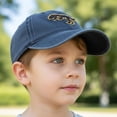 thumbnail image 4 of CYRBOKO Cotton, Adjustable Breathable Cotton Sun Protection Baseball Caps for Kids Navy Size 2-6 T, 4 of 5
