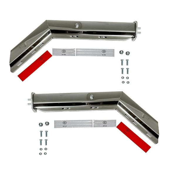 BST BSSP Semi Trucks Angled Spring Loaded Mud Flap Hanger Stainless Angled Spring Loaded Mudflaps Bracket for Commercial Truck Heavy Duty HD Mudflap Hanger, Bolt Spacing 2-1/2" 2.5" Right & Left Side
