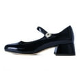 thumbnail image 3 of YDN Women's Lovely Low Chunky Heel Mary Jane Pumps Closed Toe Pearls Buckle Strap Shoes Daily Casual Dress Size 7 Blue, 3 of 4