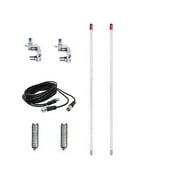 NEW 2 FIRESTIK 2 KW3 W 3FT WHITE CB ANTENNAS, 12FT DUAL COAX, MOUNTS & SPRINGS