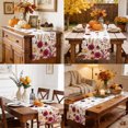 thumbnail image 4 of Red Yellow Orange Fall Table Runner - 90 Inch Long Autumn Floral Botanical Maple Leaf Cotton and Linen Blended Dress Scarves Farmhouse Table Runner for Kitchen Dining, Coffee Table, 13" x 90", 4 of 8