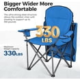 thumbnail image 2 of 2-Pack Camp Chair with Shade Canopy Folding Camping Recliner Chair with Carry Bag for Outdoor Camping Hiking Beach, Heavy Duty 350 LBS,Blue, 2 of 9