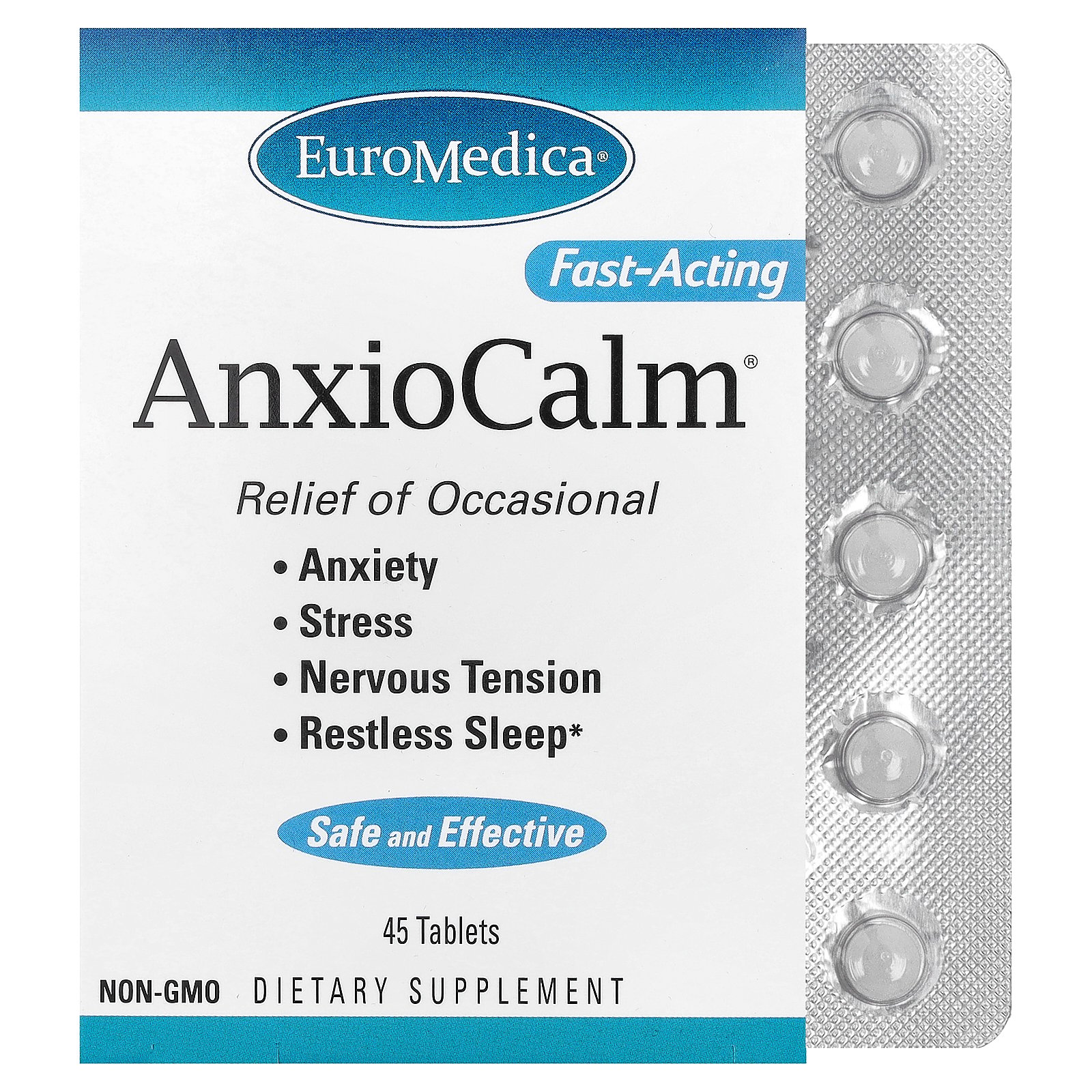 EuroMedica AnxioCalm®, 45 Tablets (20 mg per Tablet)
