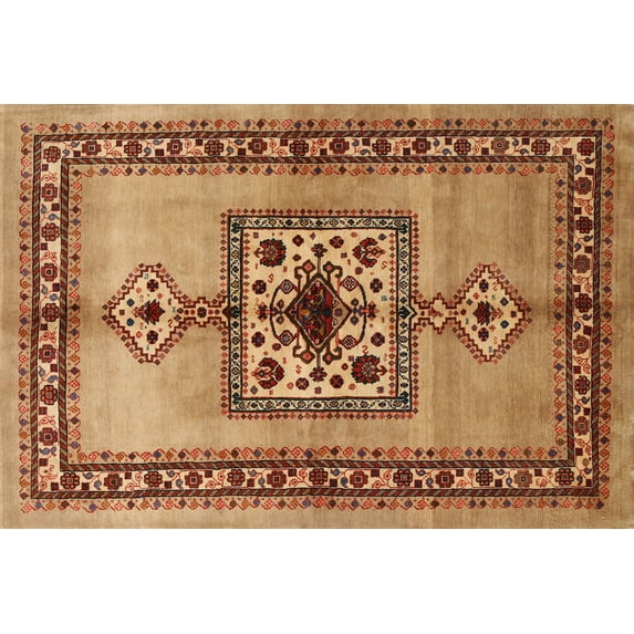 Ahgly Company Machine Washable Indoor Rectangle Traditional Mahogany Brown Area Rugs, 2' x 4'