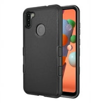 Samsung Galaxy A11 Phone Case Full-Body 2 Layer Shockproof Protection Heavy Duty Armor Hard Plastic & Shock Absorption Rubber Rugged Bumper Hybrid Cover [BLACK] Case for Samsung Galaxy A11 (2020)