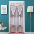 thumbnail image 4 of Punch-Free Mosquito Screen Door Curtain, Breathable Bedroom Partition Curtain, Double Layer Lace Embroidered Door Curtain, 4 of 5